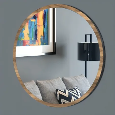 Miroir Circulaire Marron en MDF