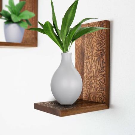 Étagère de plantes en bois - Décoration murale