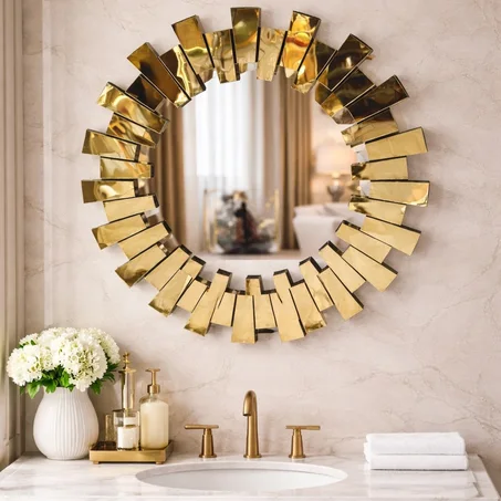 Miroir Rond Doré 60Cm – Design Élégant & Moderne