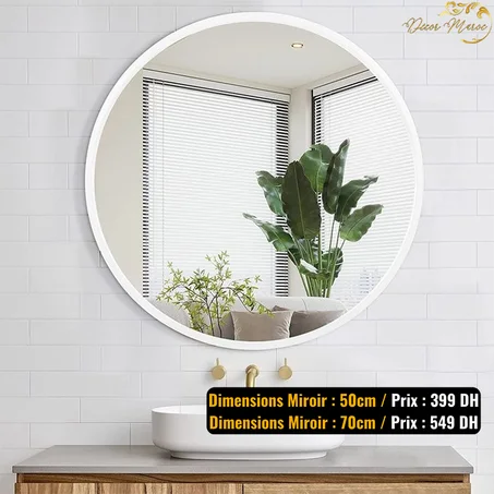 Miroir Circulaire Blanc en MDF