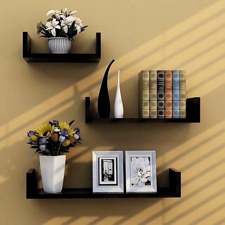 3 étagères murales en bois