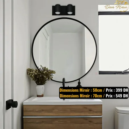 Miroir Circulaire Noir en MDF
