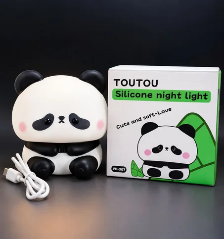🐼 مصباح الباندا السيليكوني | إضاءة ليلية ناعمة وشكل كيوت