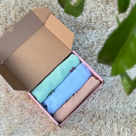 حجابات كريب حريري BOX