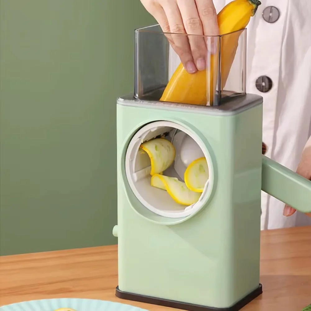 Râpe multifonction manuelle avec 3 lames interchangeables