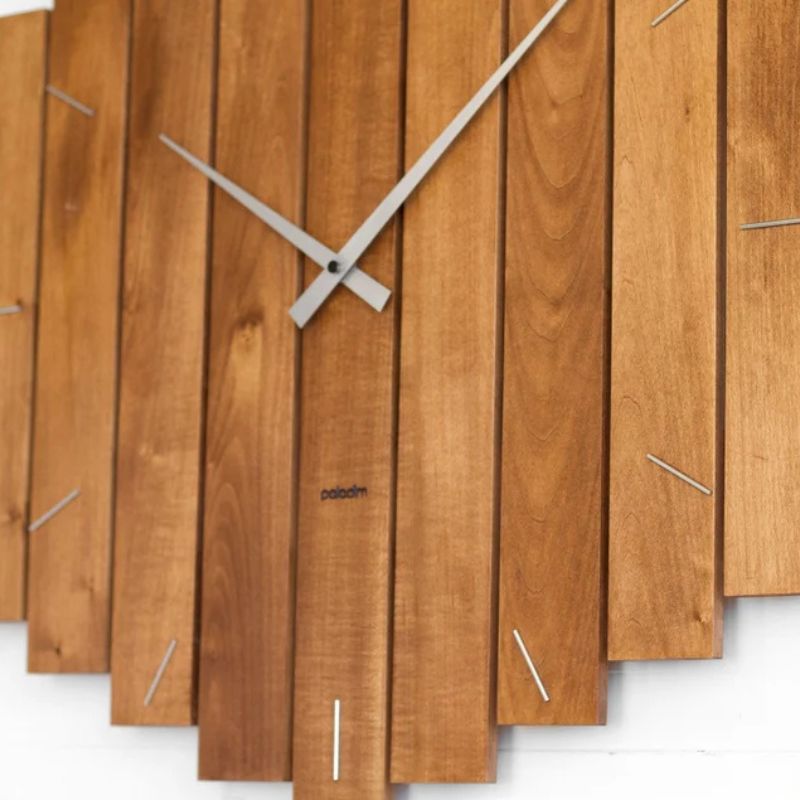 Horloge Murale en Bois Romb 60 cm - Design Industriel Géométrique