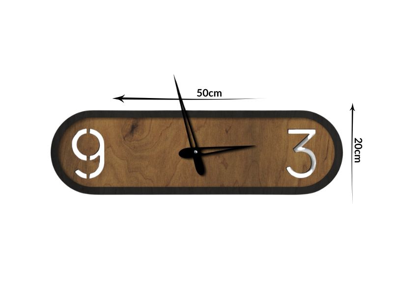 Horloge Murale en Bois Oblongue - Design Moderne et Unik