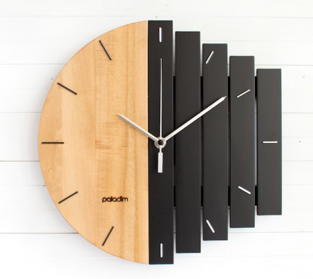 Yin and Yang Wooden Wall Clock – Unique Handmade Home Decor Gift