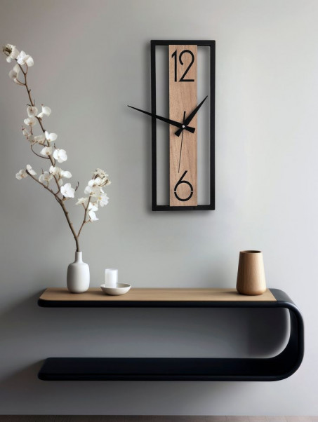 Horloge murale en bois moderne et minimaliste