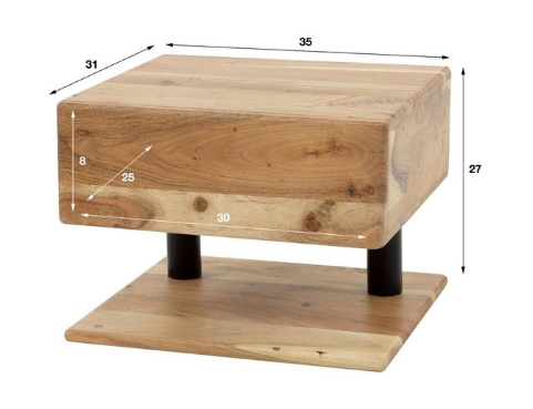 Table de chevet moderne en bois massif