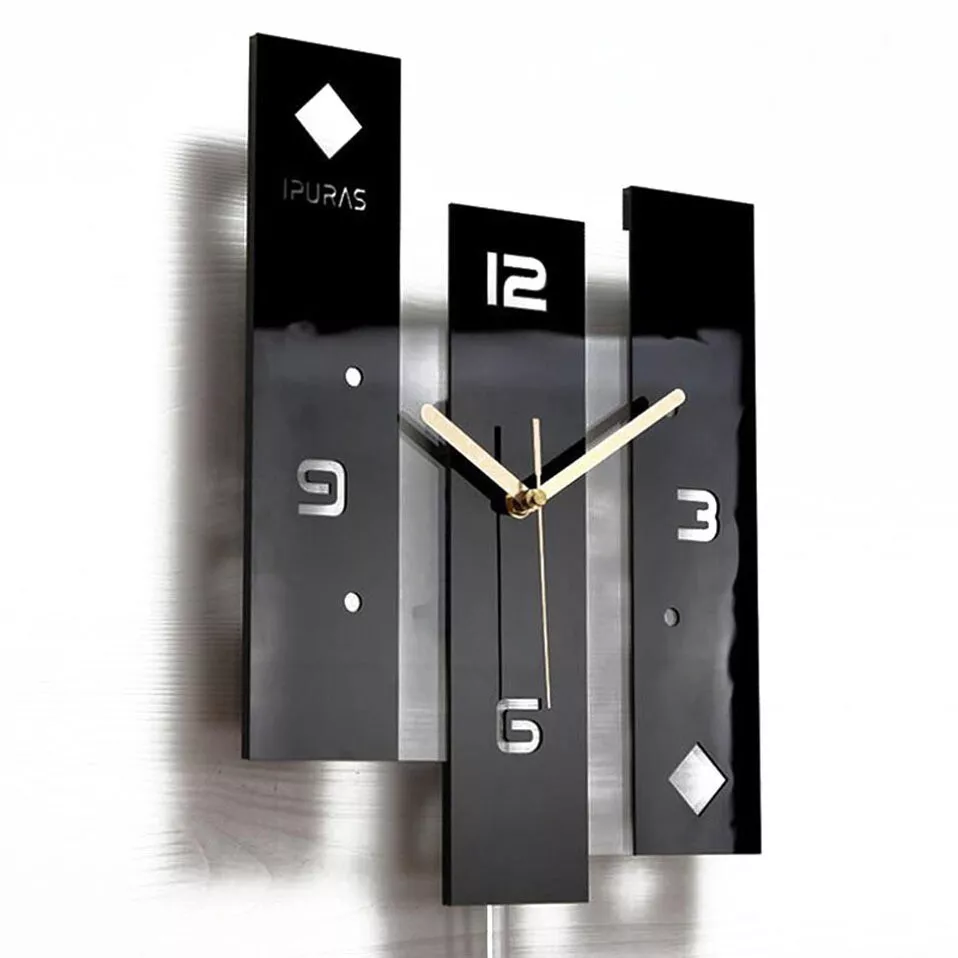 Nouvelle horloge murale nordique à quartz avec pendule, grande taille