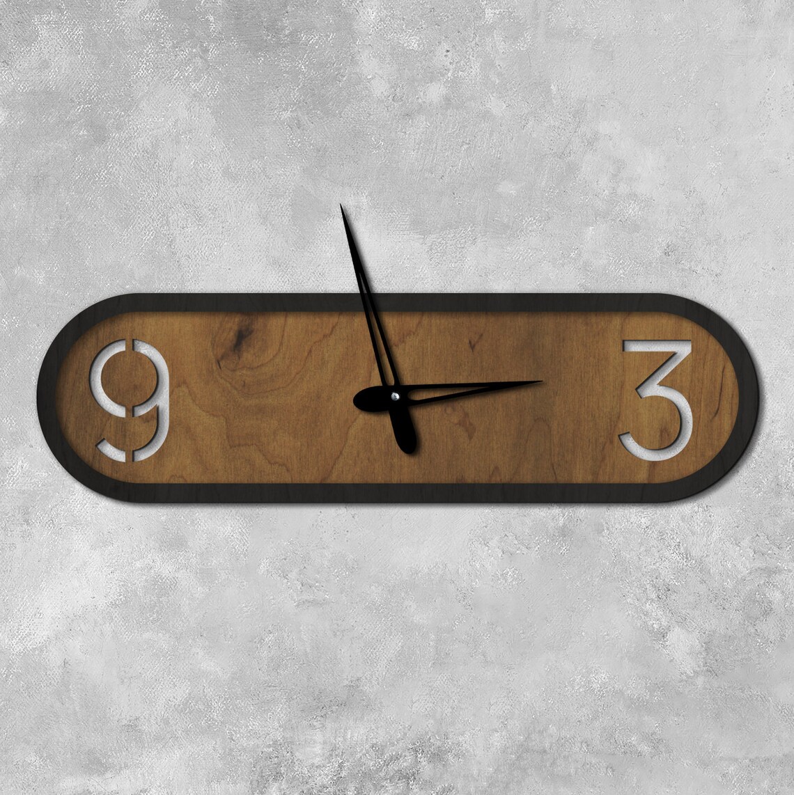 Horloge Murale en Bois Oblongue - Design Moderne et Unik