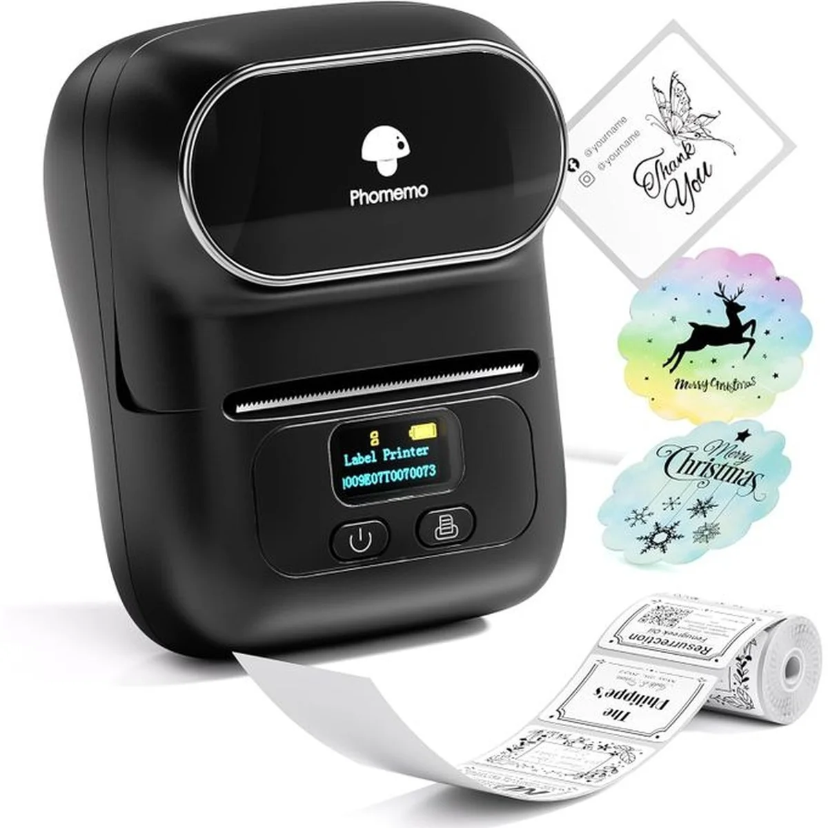 Mini Imprimante Thermique Bluetooth Phomemo M110 — Sans Encre, Étiquettes & Codes-Barres, iOS/Android/PC