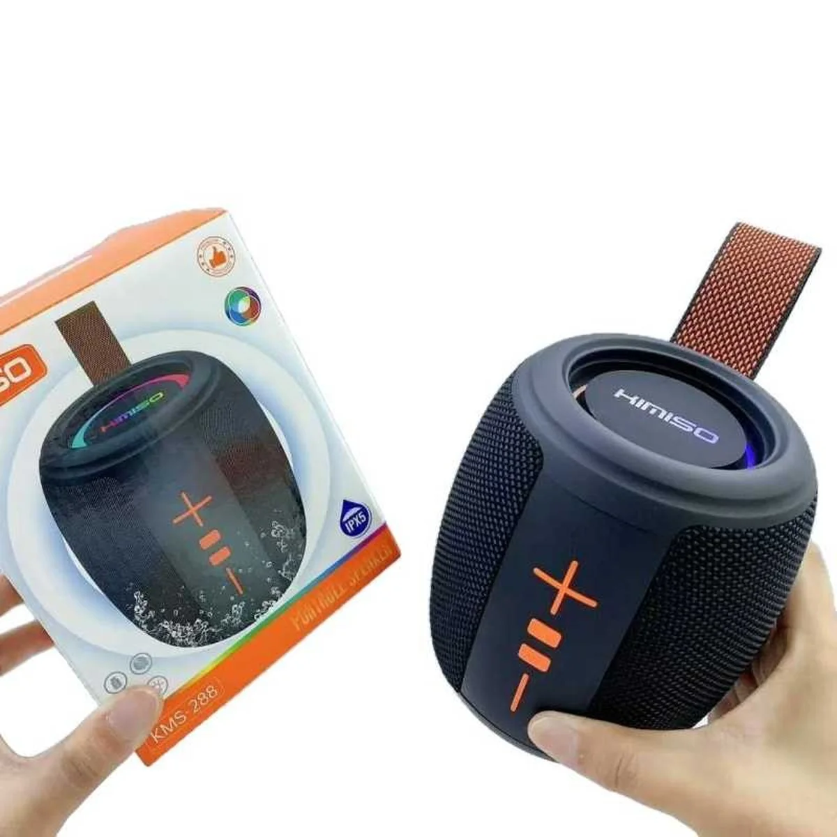 Enceinte Bluetooth Portable Kimiso KMS-288 — Son Puissant, Lumières RGB et Résistance à l'Eau IPX5