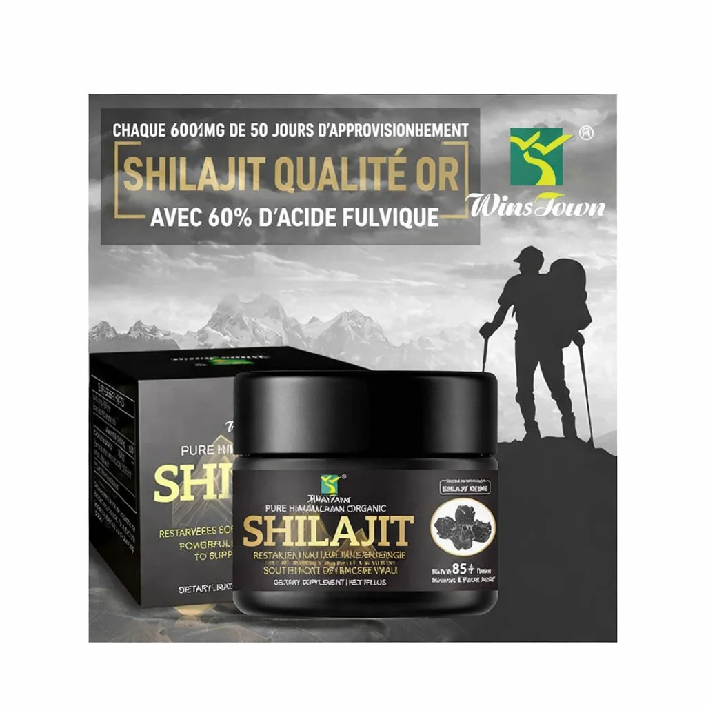 Booste Énergie et vitalité, Endurance, Santé mentale et cardiaque, Résine de Shilajit Movezen — 100% Pure, 85 minéraux, Himalaya 5000m, 50 Jours