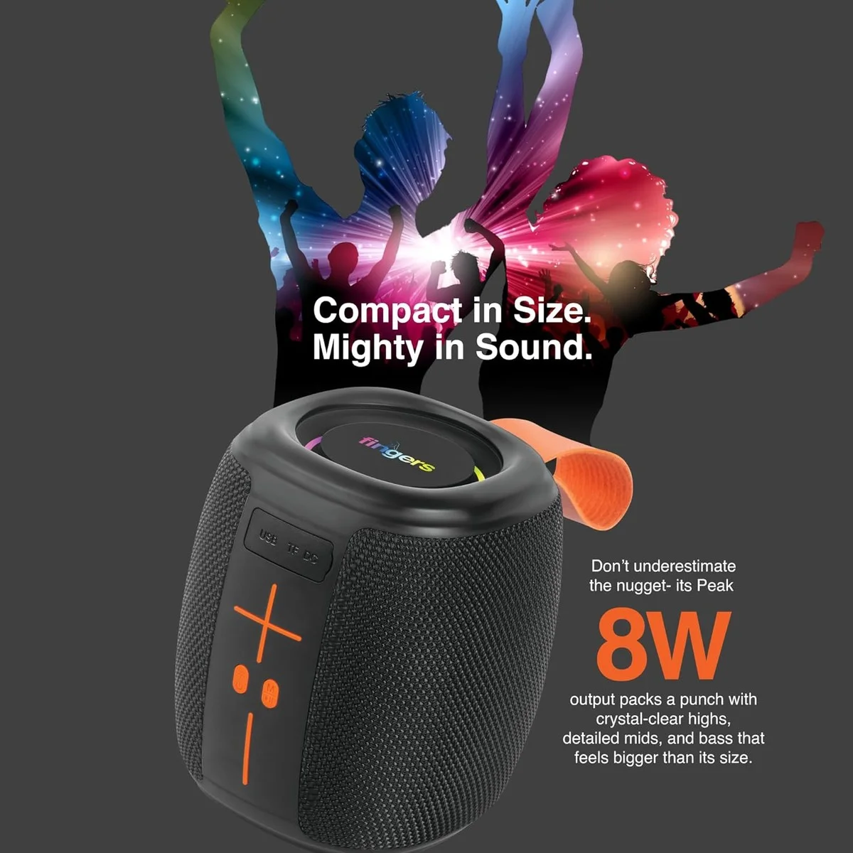 Enceinte Bluetooth Portable Kimiso KMS-288 — Son Puissant, Lumières RGB et Résistance à l'Eau IPX5