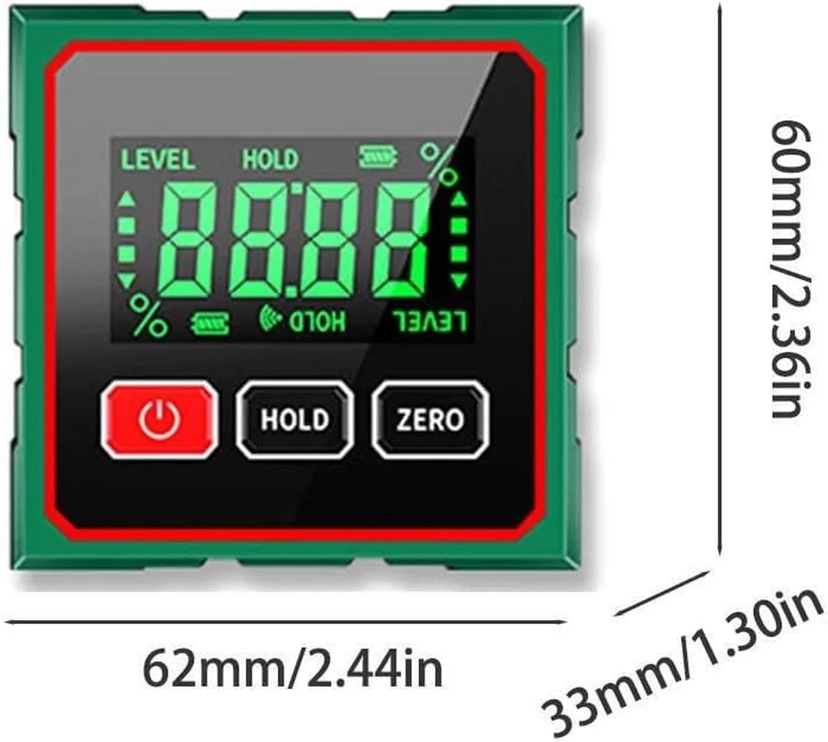 Rapporteur Digital Magnétique avec Laser, Rechargeable, 4 Faces Magnétiques, Écran LCD, Inclinomètre 360° Étanche pour Menuiserie et Travaux