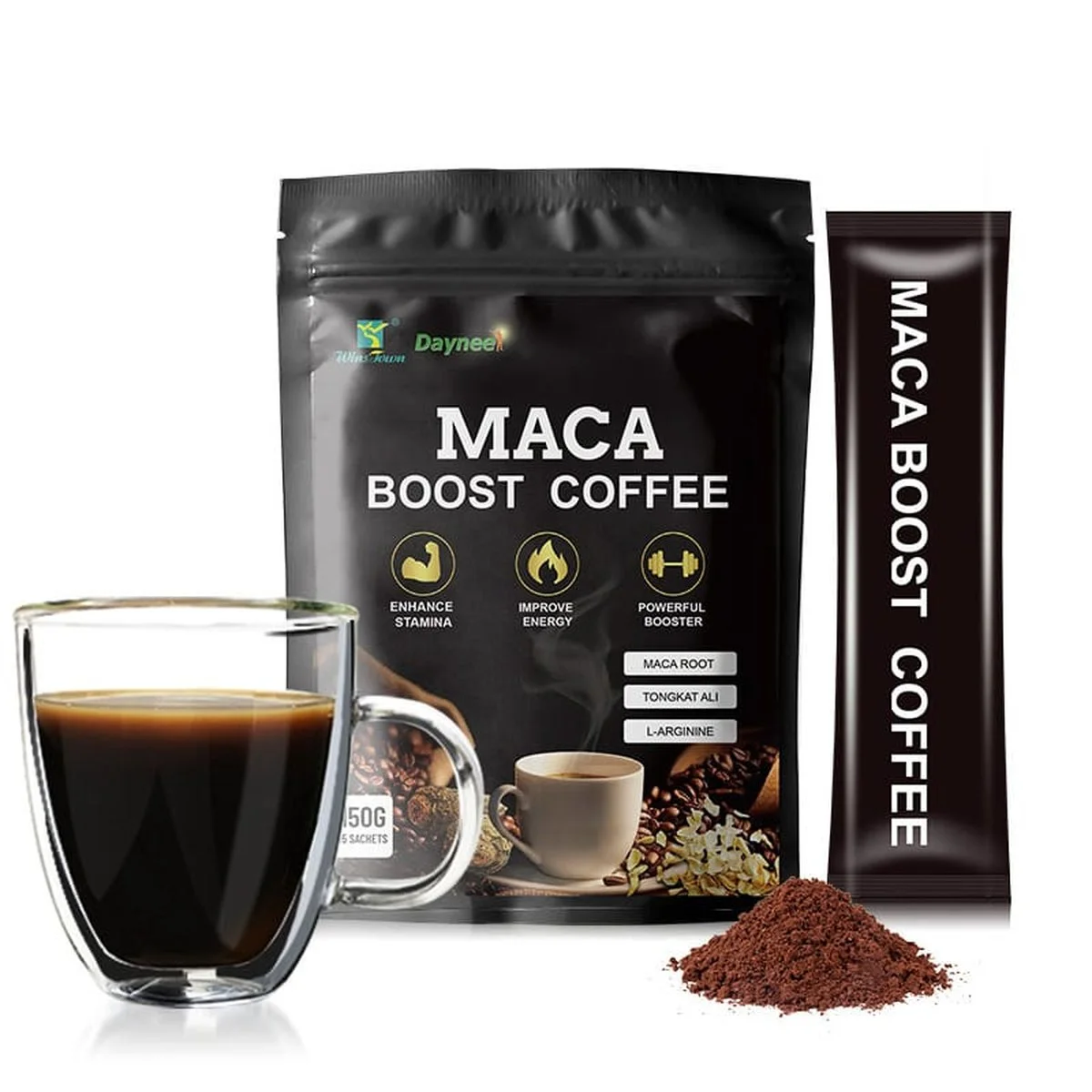 Maca Boost Coffee — Café Instantané pour l'Énergie Sexuelle, l'Endurance et la Performance Masculine