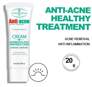 Crème Anti-acnés, élimine les boutons, les comédons , les peaux grasses et l'aspect huilé du visagela , Crème Anti-acné de la marque Aichun Beauty, un soin visage présenté en tube de 20 g. FC