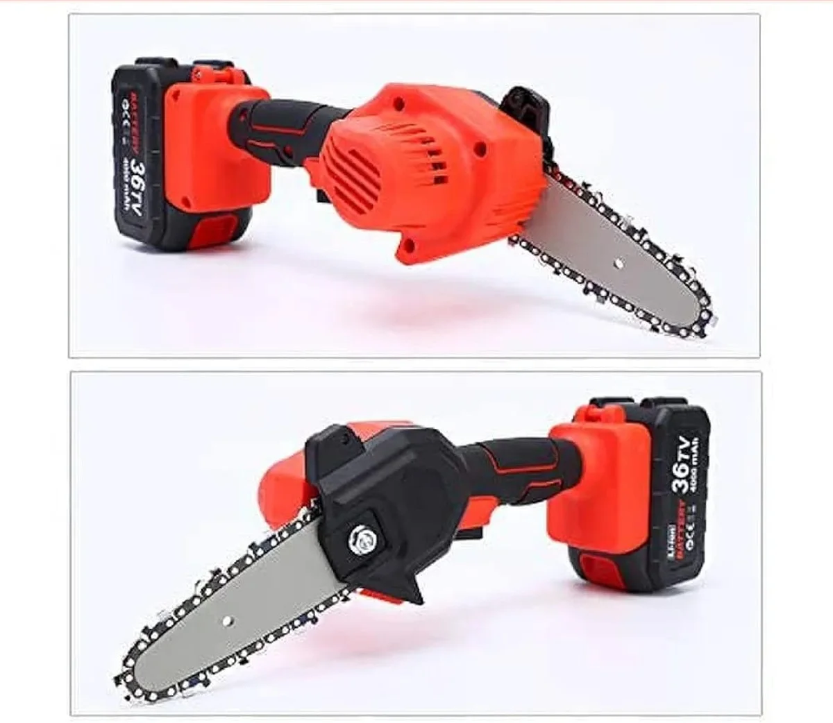 Mini Tronçonneuse Sans Fil 4 Pouces — Batterie 42V 6000mAh, Moteur Cuivre 550W, Élagage et Coupe de Bois, Ultra-Légère 1,2 kg