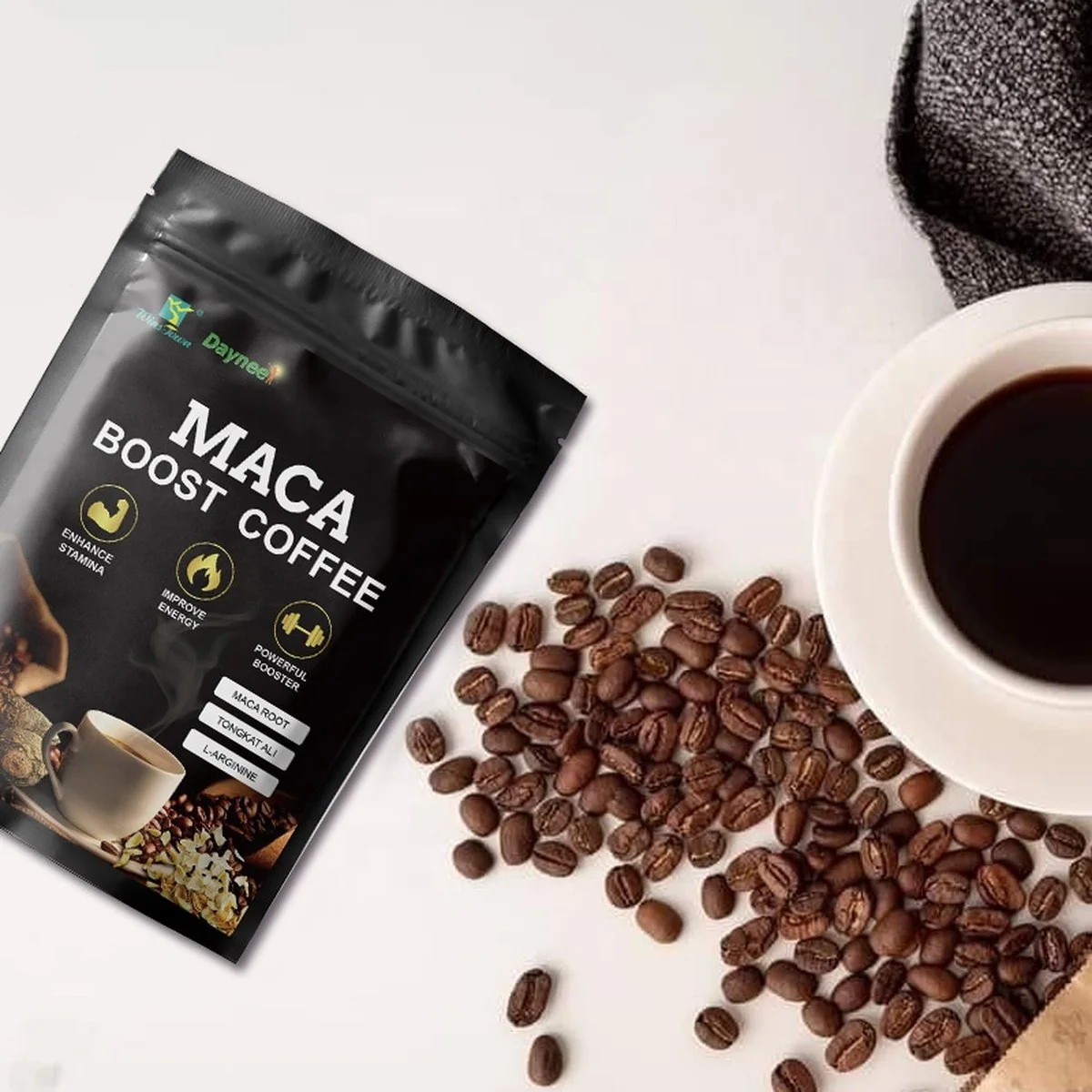Maca Boost Coffee — Café Instantané pour l'Énergie Sexuelle, l'Endurance et la Performance Masculine