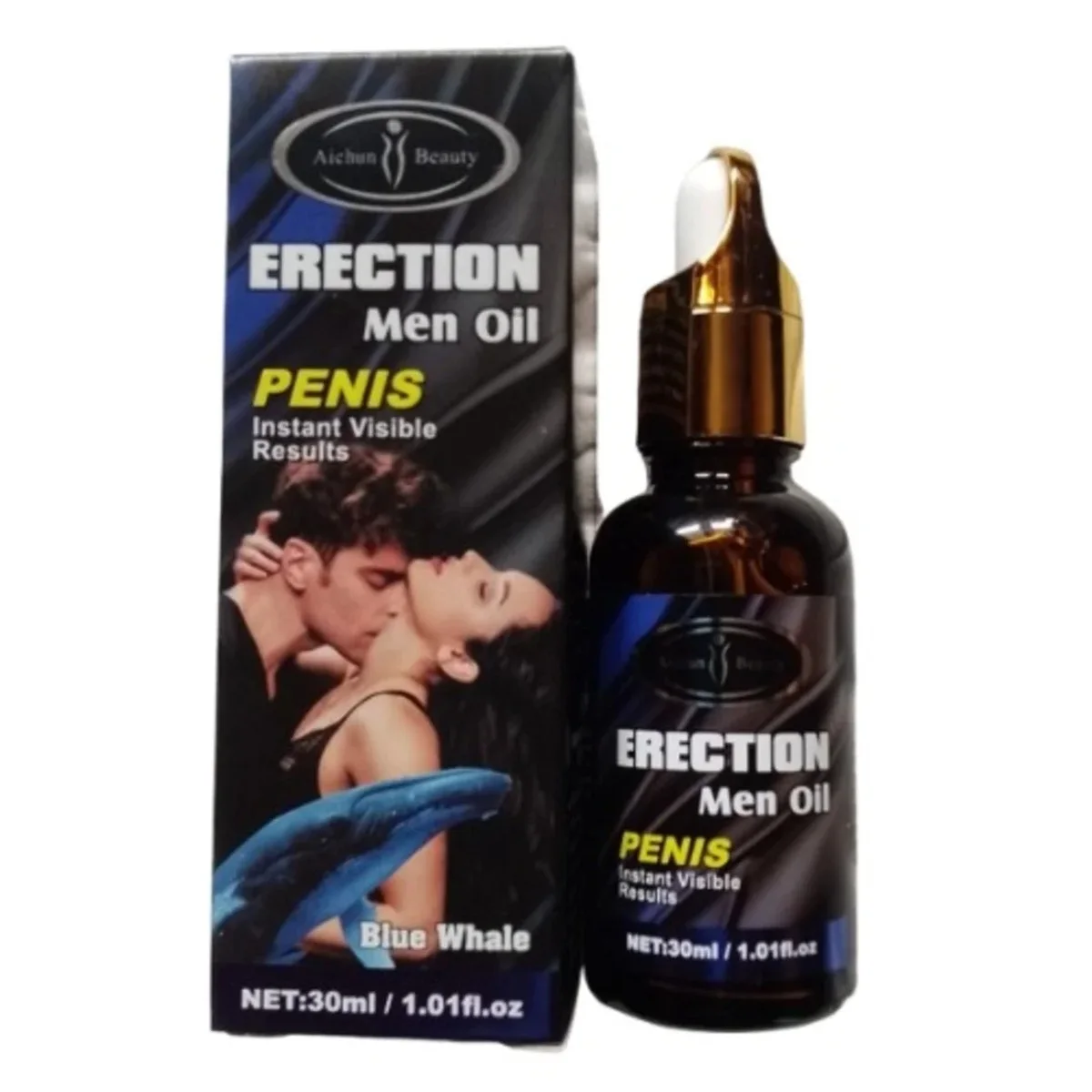 Huile Érection homme, Virilité Blue Whale, Performance Masculine, Érection Men Oil Aichun Beauty — 30ml