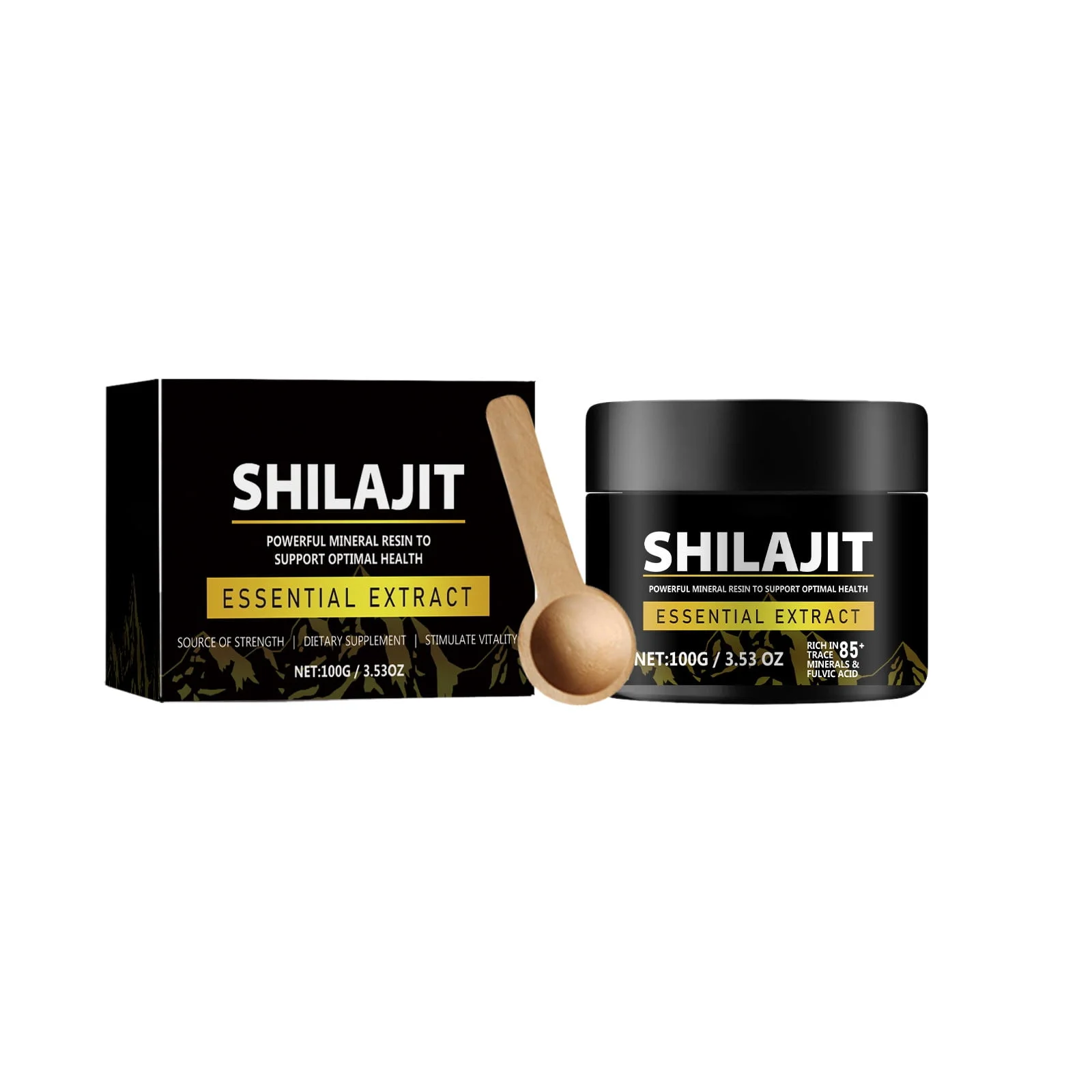 Booste Énergie et vitalité, Endurance, Santé mentale et cardiaque, Résine de Shilajit Movezen — 100% Pure, 85 minéraux, Himalaya 5000m, 50 Jours