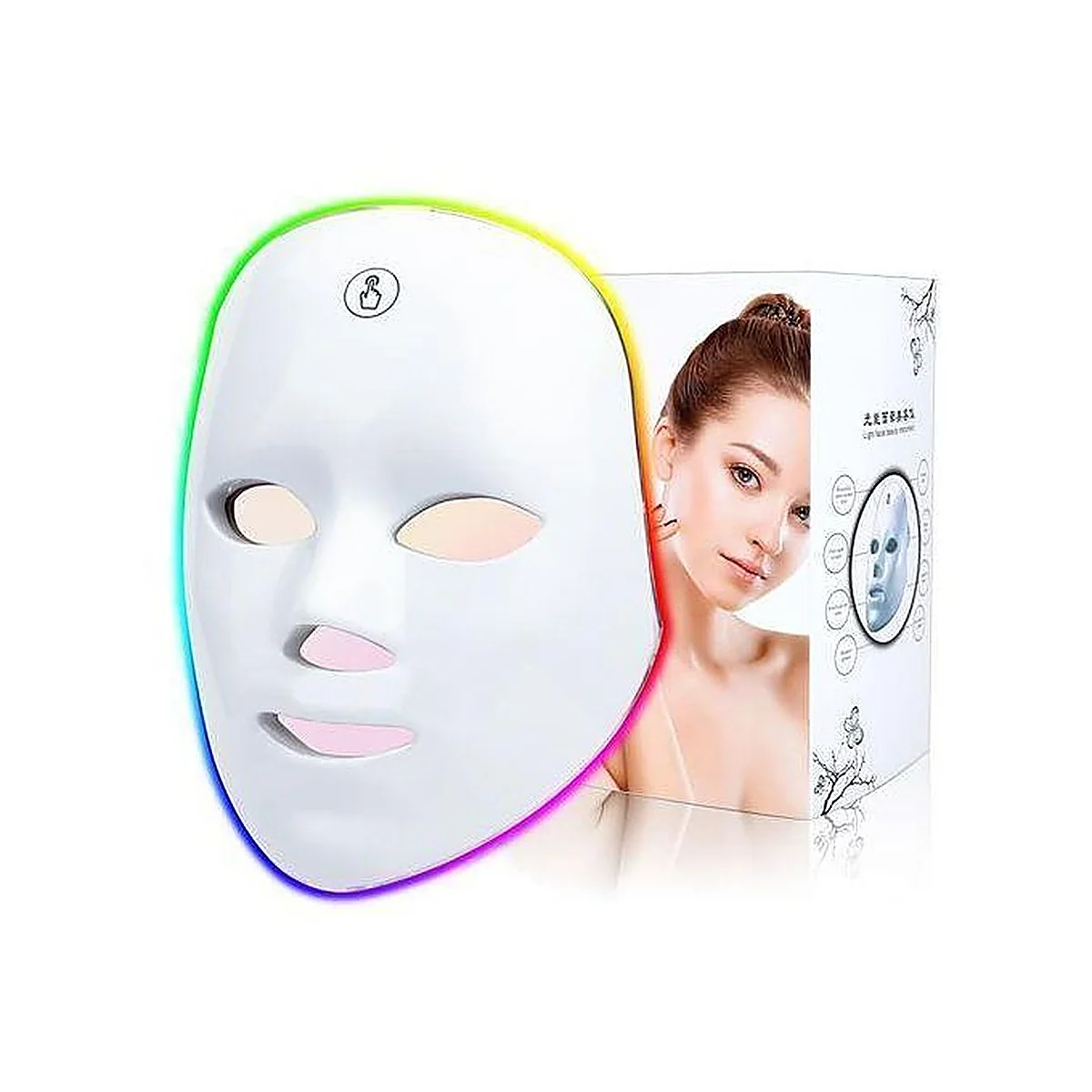 Masque LED Thérapie Lumineuse 7 Couleurs — Anti-âge, Anti-acné, Raffermissant — Rechargeable & Sans Fil