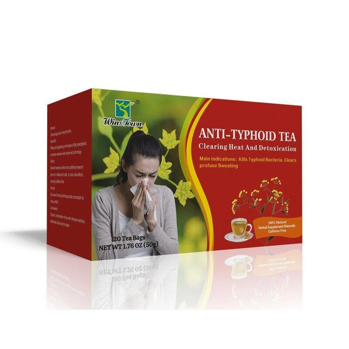 Thé Anti-Typhoïde Wins Town — Herbes Naturelles, Détoxifie et Renforce l'Immunité