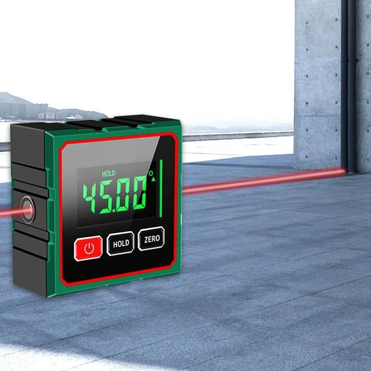 Rapporteur Digital Magnétique avec Laser, Rechargeable, 4 Faces Magnétiques, Écran LCD, Inclinomètre 360° Étanche pour Menuiserie et Travaux