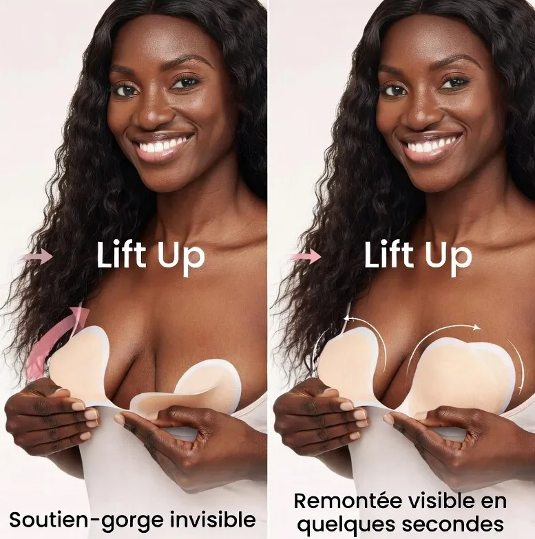 Soutien-Gorge Adhésif Invisible Push Up — Silicone Médical, Maintien Fort, Lavable & Réutilisable, Idéal Robe Dos Nu & Soirée