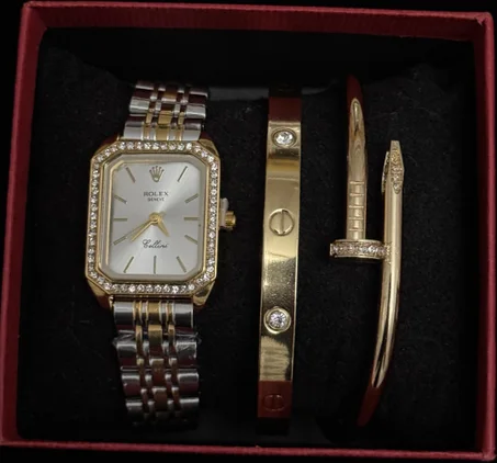 pack Rolex + Cartier bracelet gold + Cartier clou