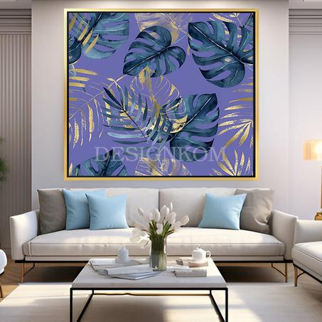 tropical leaves on a purple