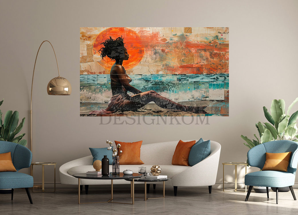 abstract black woman in beach