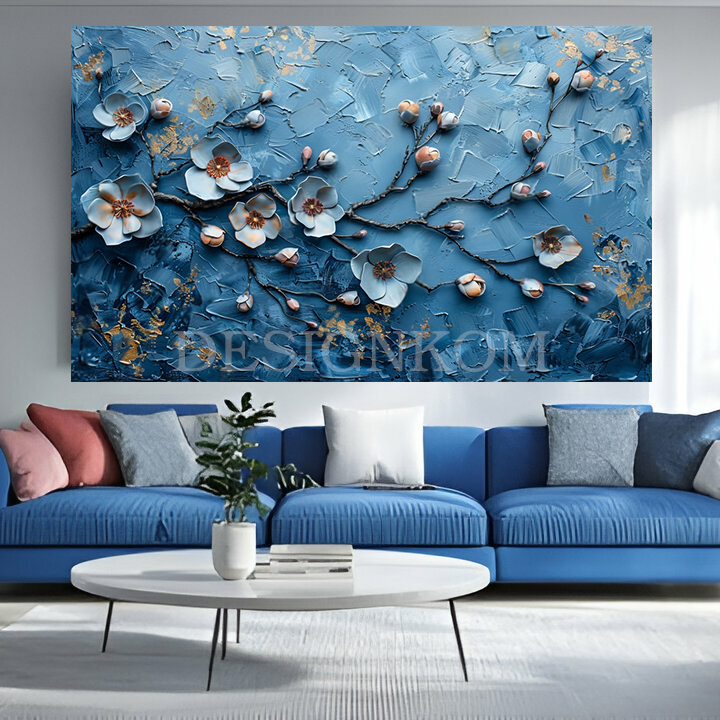 branche of blue flowers