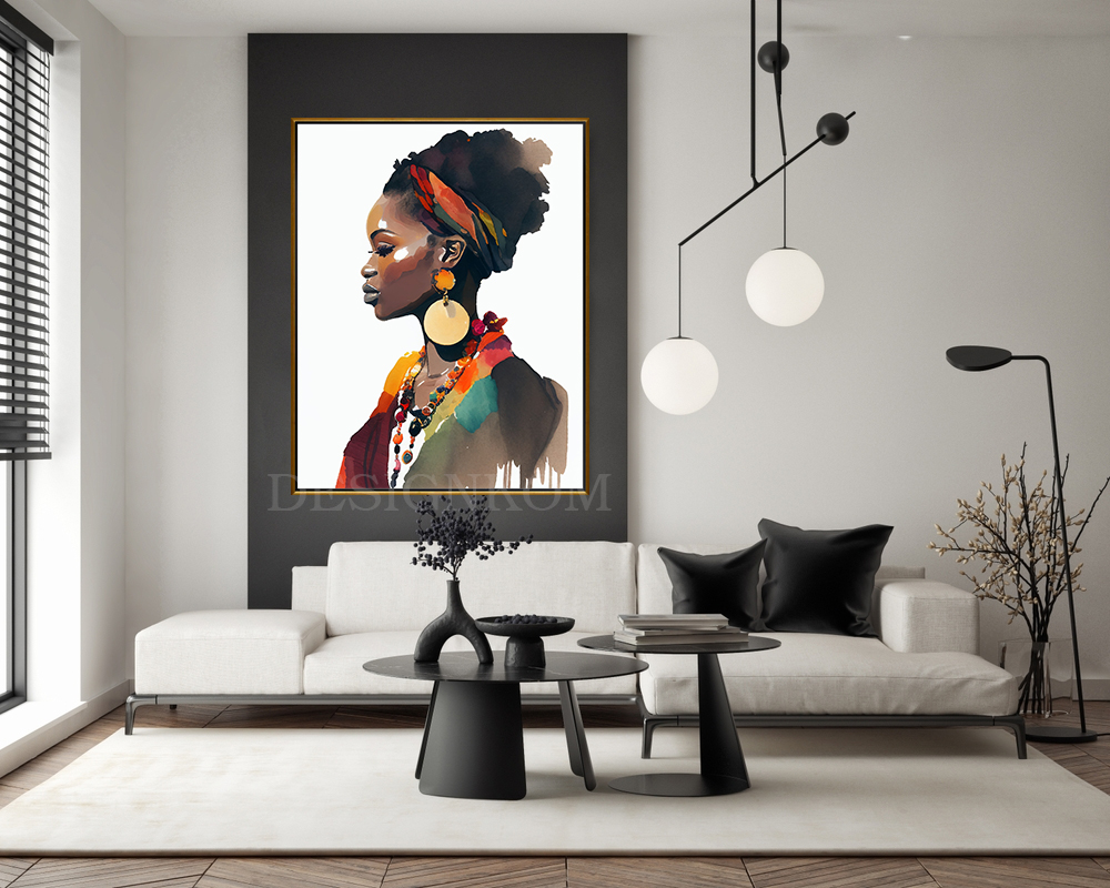 africaine woman beauty concentration