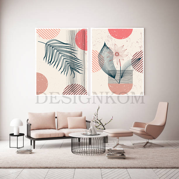 boho heavy pink leafs
