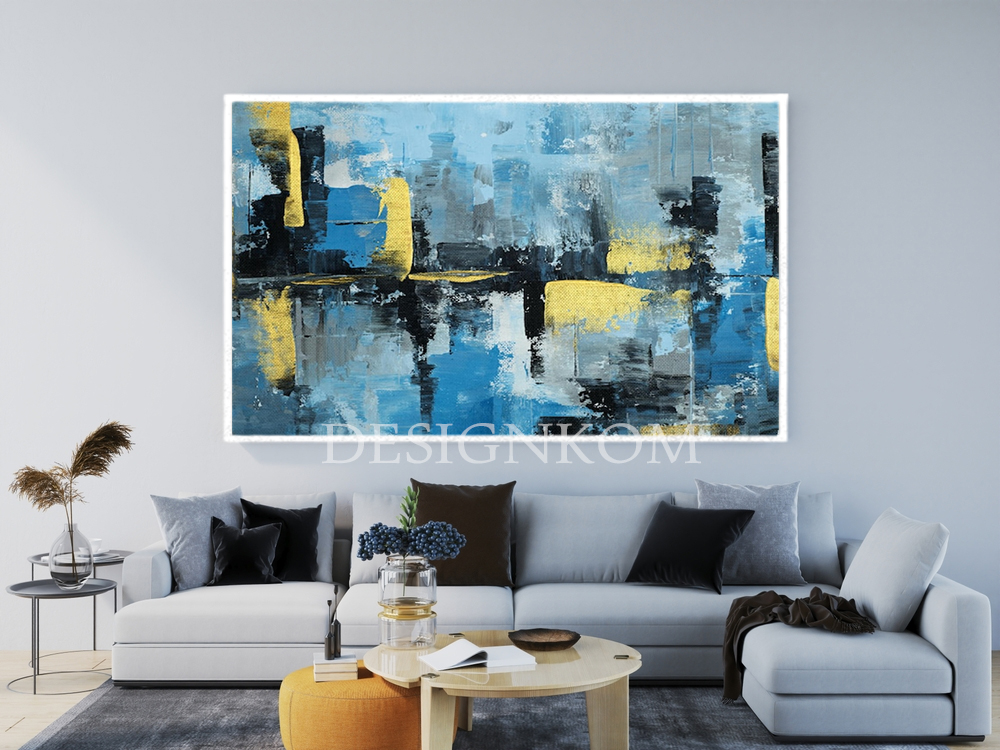 ABSTRACT BLEU YELLOW ATTACH