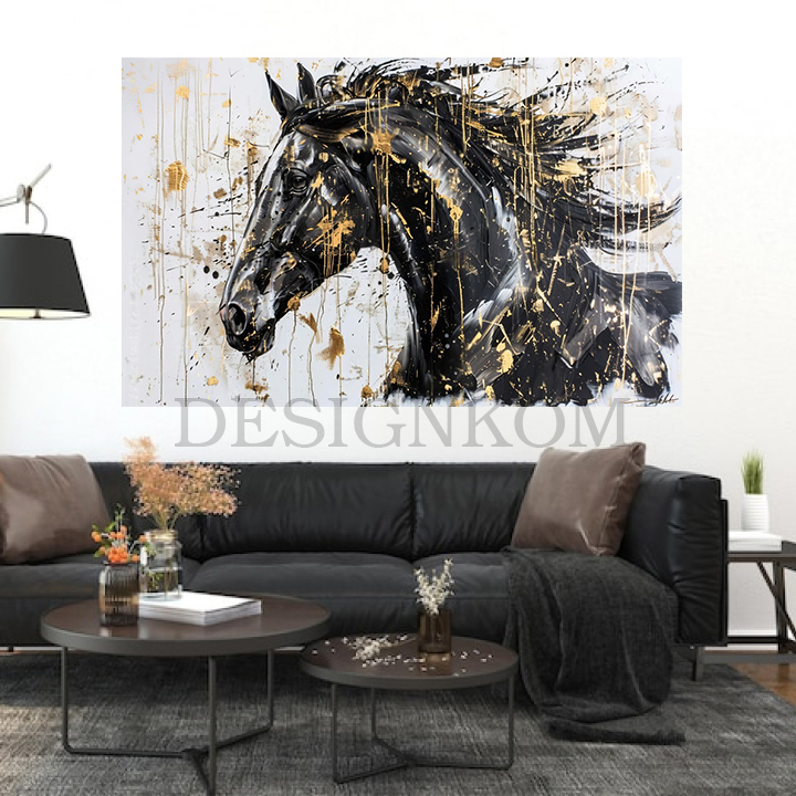 black face horse