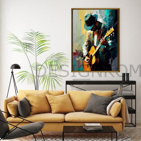 man play guitar