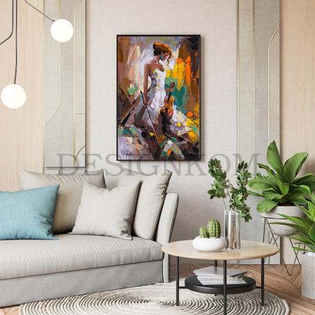 Female violinist paint