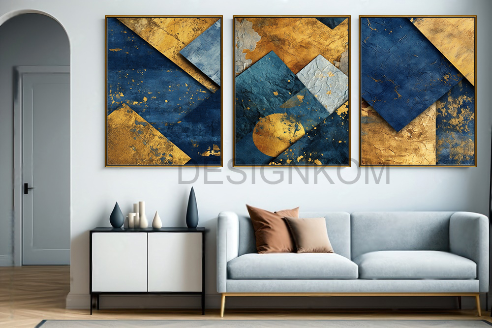 golden bleu 3d formes