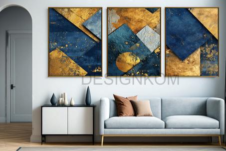 golden bleu 3d formes