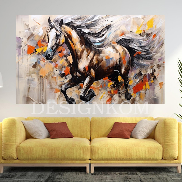 Abstract Strong arab Horses