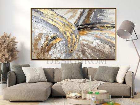 GOLD GREY ABSTRACT CROSS