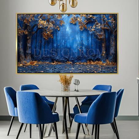 bleue forest gold leafs