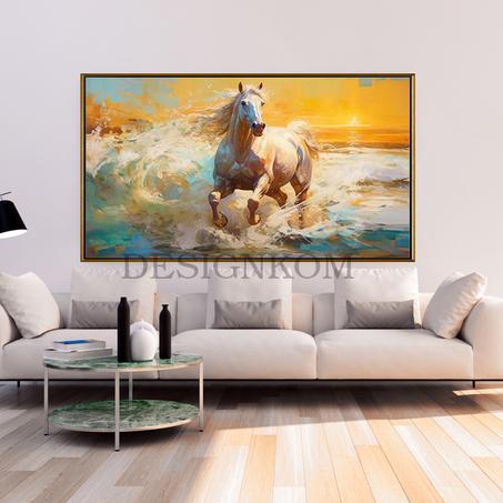 horse sand sea sun