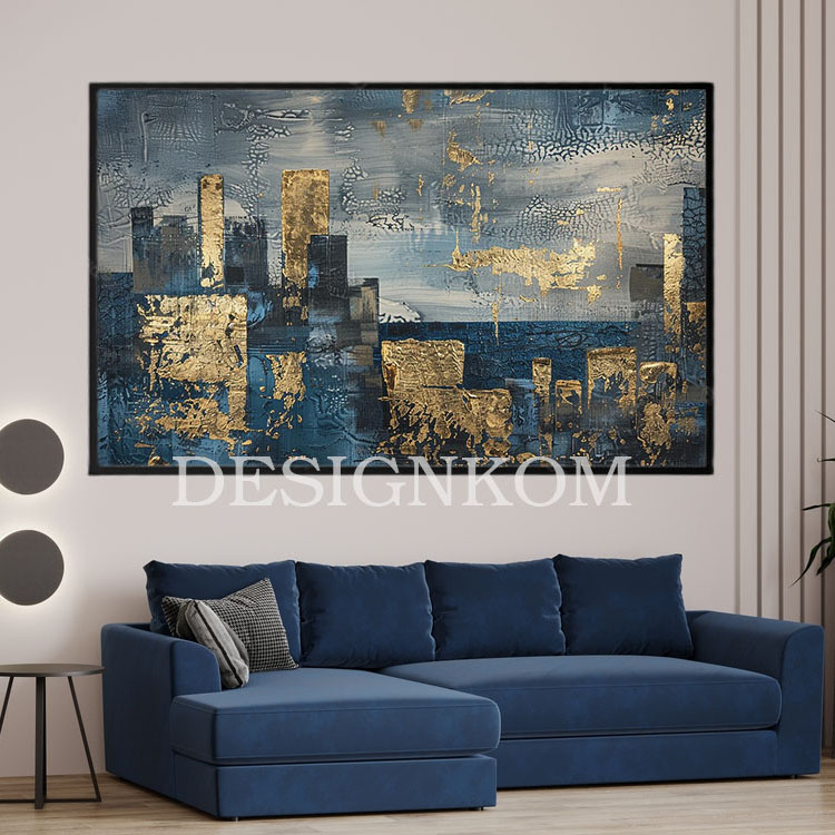 blue gold abstract