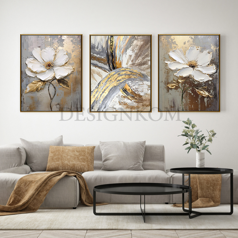flowers cross in gold