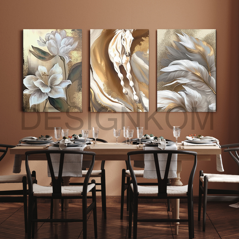 horse flower feather gold dream